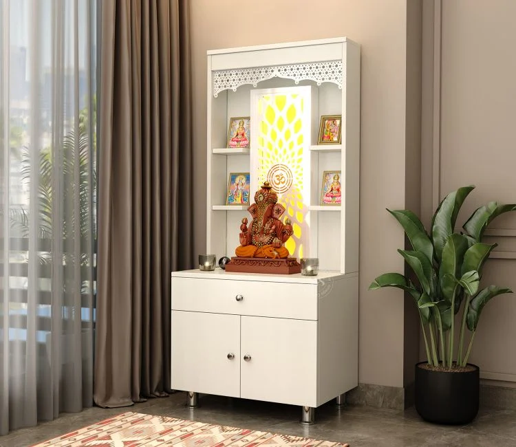 Freestanding Mandir with Storage