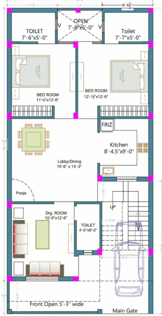 25x50 Modern House Plan